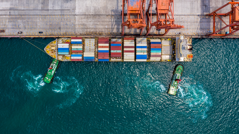 Stagnation, Deutschland, Hafen Containerschiff