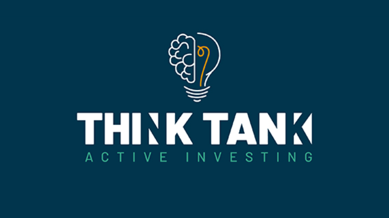 774x434_Think_Tank Auf dem Bild sieht man ein Logo in Birnengehirnform und dem Text Think Tank Active Investing.